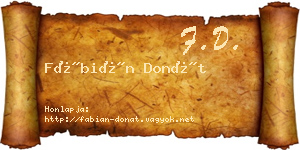Fábián Donát névjegykártya